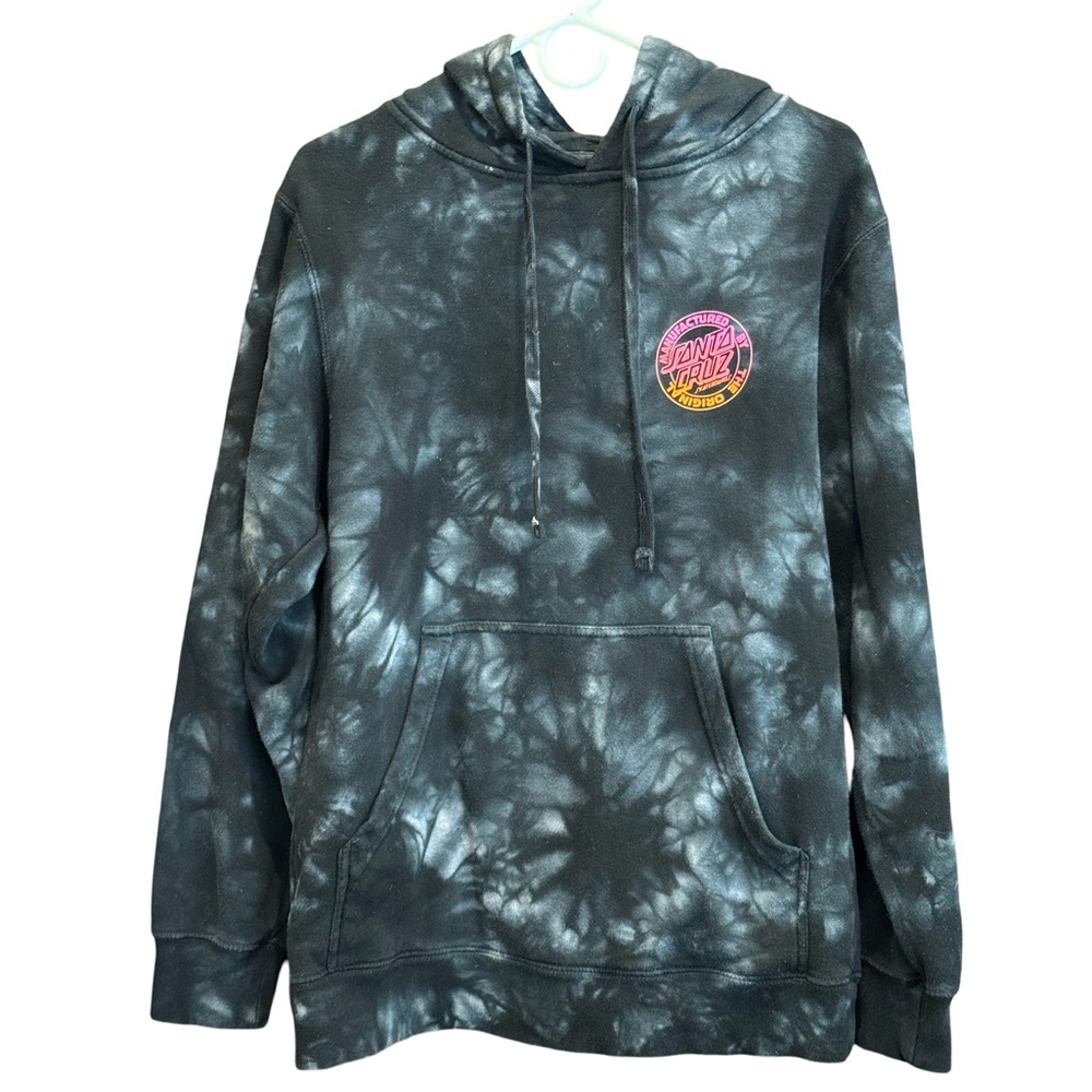 Santa Cruz Hooded Sweatshirt, Size Small, black pattern